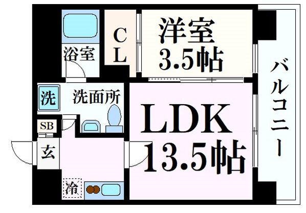 江坂駅 徒歩5分 6階の物件間取画像